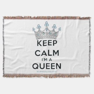 SlipperyJoe's keep calm drottning polerat silverkr Filt