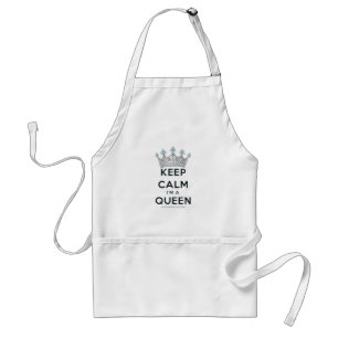 SlipperyJoe's keep calm drottning polerat silverkr Förkläde