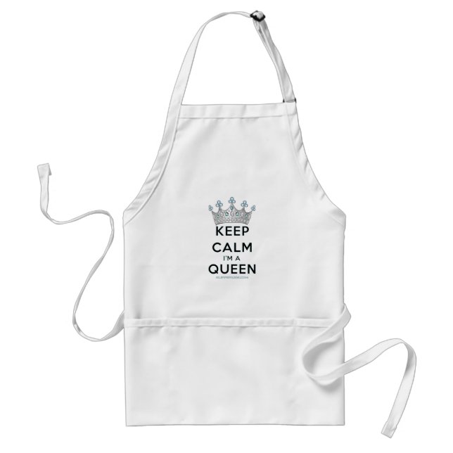 SlipperyJoe's keep calm drottning polerat silverkr Förkläde (Framsidan)