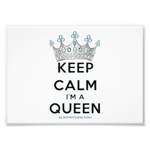 SlipperyJoe's keep calm drottning polerat silverkr Fototryck