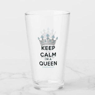 SlipperyJoe's keep calm drottning polerat silverkr Glaskopp