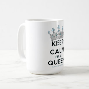 SlipperyJoe's keep calm drottning polerat silverkr Kaffemugg