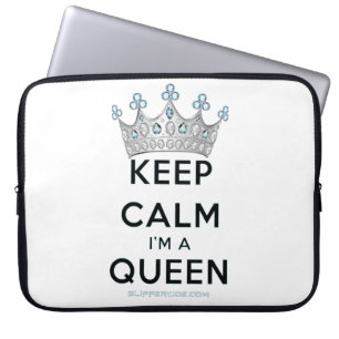 SlipperyJoe's keep calm drottning polerat silverkr Laptop Fodral