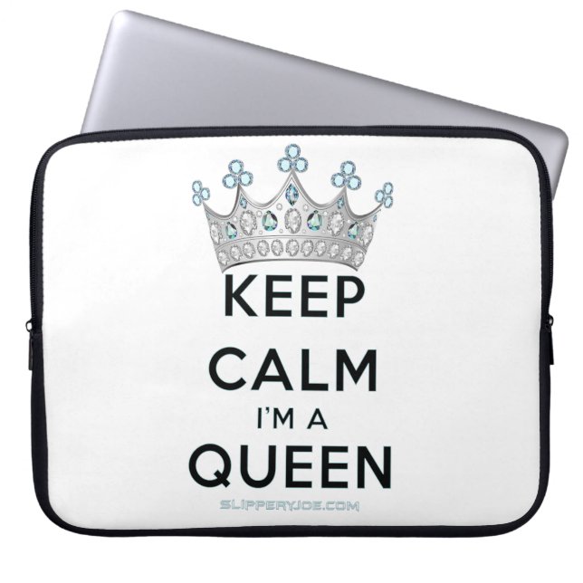 SlipperyJoe's keep calm drottning polerat silverkr Laptop Fodral (Framsidan)