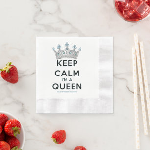 SlipperyJoe's keep calm-drottning polerat silverkr Pappersservett