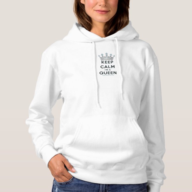 SlipperyJoe's keep calm drottning polerat silverkr T Shirt (Framsida)