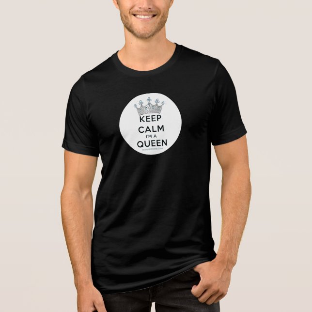 SlipperyJoe's keep calm drottning polerat silverkr T Shirt (Framsida)