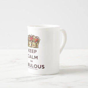 SlipperyJoe's keep calm fantastiska gyllene krona Benporslin Mugg
