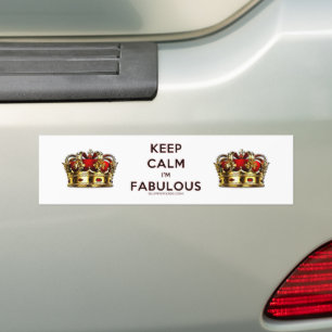SlipperyJoe's keep calm fantastiska gyllene krona  Bildekal