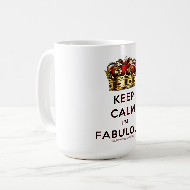 SlipperyJoe's keep calm fantastiska gyllene krona  Kaffemugg (Framsida vänster)
