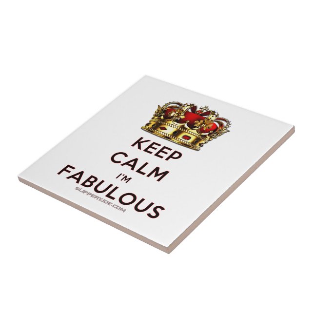 SlipperyJoe's keep calm fantastiska gyllene krona  Kakelplatta (Sidan)