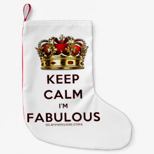 SlipperyJoe's keep calm fantastiska gyllene krona  Liten Julstrumpa