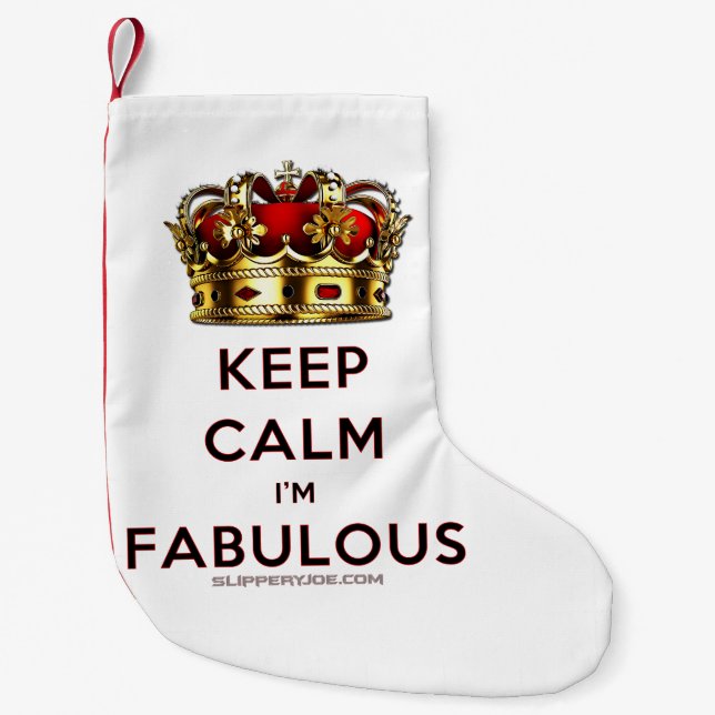 SlipperyJoe's keep calm fantastiska gyllene krona  Liten Julstrumpa (Framsidan)