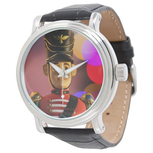 SlipperyJoes klassiska julleksakssoldatvän Armbandsur (Vinklad)