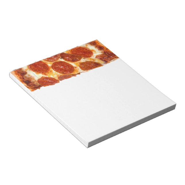 SlipperyJoes klassiska pepparoni pizzasbit smält Anteckningsblock (Vinklad)