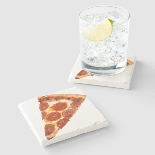 SlipperyJoes klassiska pepparoni pizzasbit smält Stenunderlägg (Sidan)