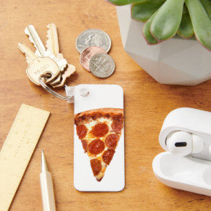 SlipperyJoes klassiska pepparonipizzabit smält Nyckelring