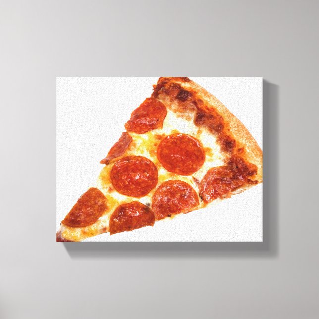 SlipperyJoe's klassiska pepperoni-pizzabagesegment Canvastryck (Framsida)