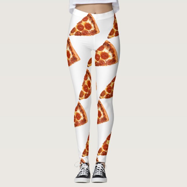 SlipperyJoe's klassiska pepperoni-pizzabagesegment Leggings (Framsida)