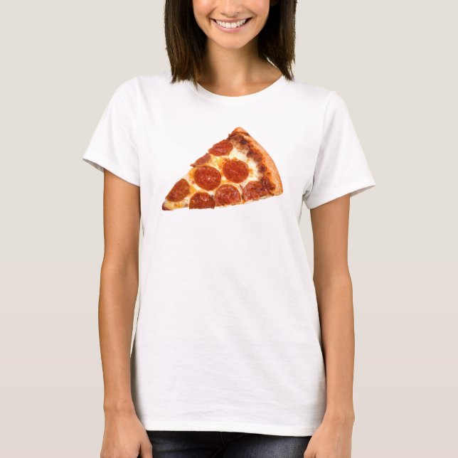 SlipperyJoe's klassiska pepperoni-pizzabagesegment T Shirt (Framsida)