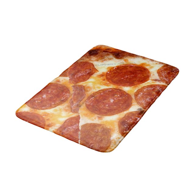 SlipperyJoe's klassiska pepperonipizzabit smält Badrumsmatta (Vinklad)
