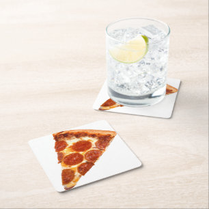 SlipperyJoe's klassiska pepperonipizzabit smält Underlägg Papper Kvadrat