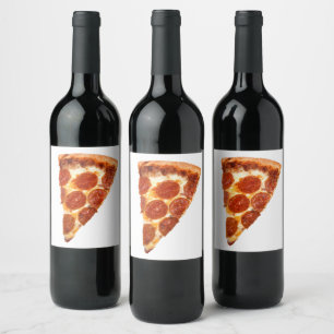 SlipperyJoe's klassiska pepperonipizzabit smält Vinflaska Etikett