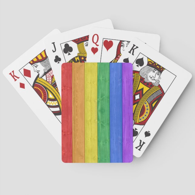 SlipperyJoe's klassiska regnbågs taktila handgjord Casinokort (Baksidan)