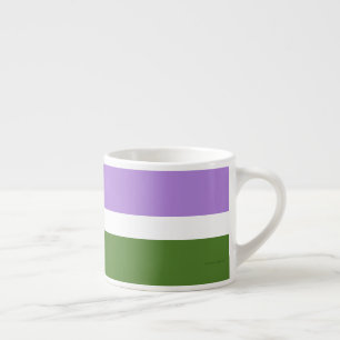 SlipperyJoe's könsneutrala prideflagga lavendelbla Espressomugg