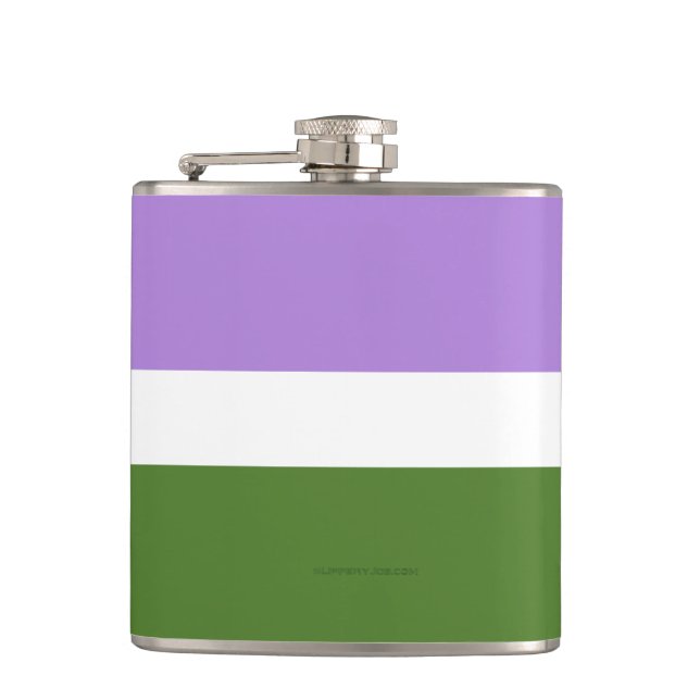 SlipperyJoe's könsneutrala prideflagga lavendelbla Fickplunta (Framsidan)