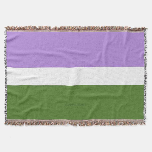 SlipperyJoe's könsneutrala prideflagga lavendelbla Filt (Framsidan)
