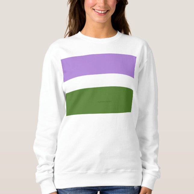 SlipperyJoe's könsneutrala prideflagga lavendelbla T Shirt (Framsida)