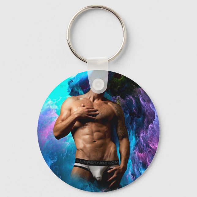 SlipperyJoes konstnärliga man underkläder gaypri Nyckelring (Framsida)