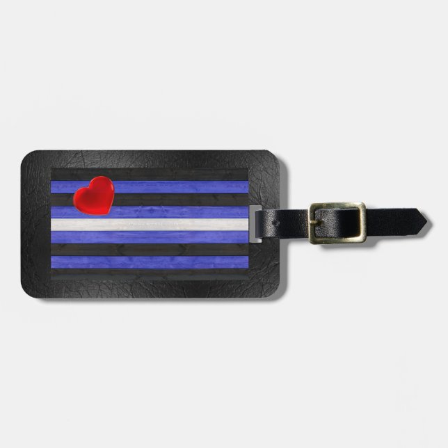 SlipperyJoe's läderprideflagga svart kunglig blå  Bagagebricka (Horisontell Framsida)