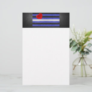 SlipperyJoe's läderprideflagga svart kunglig blå  Brevpapper