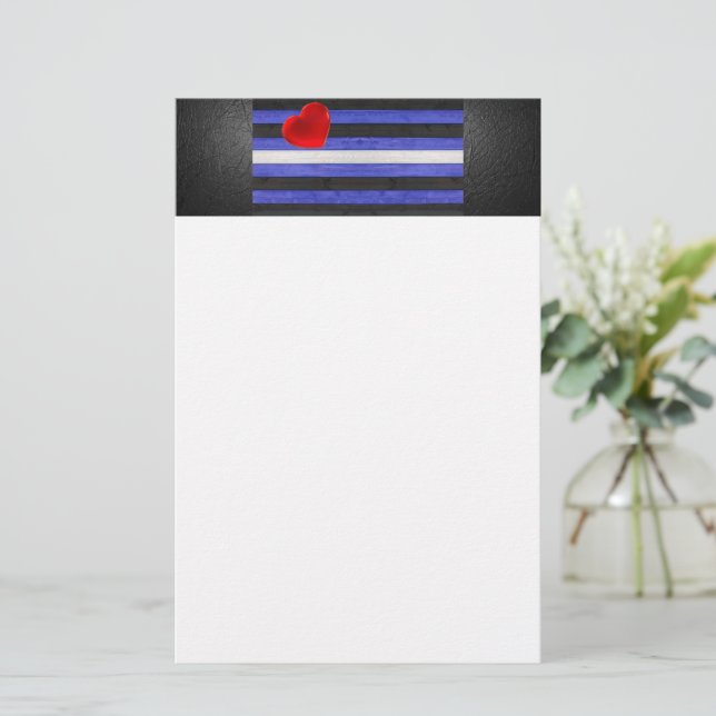 SlipperyJoe's läderprideflagga svart kunglig blå  Brevpapper (Stående Fram)