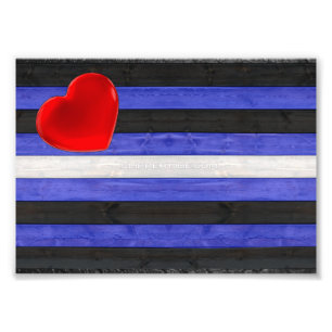 SlipperyJoe's läderprideflagga svart kunglig blå Fototryck