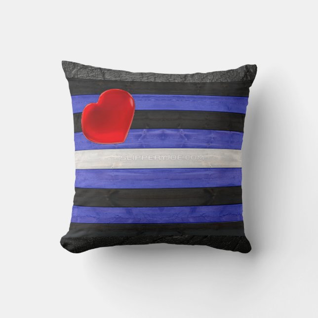 SlipperyJoe's läderprideflagga svart kunglig blå  Kudde (Framsida)