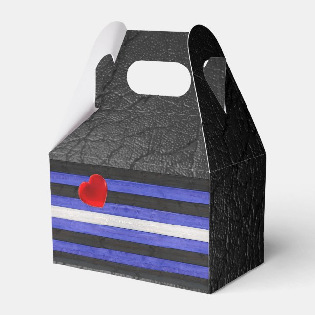 SlipperyJoe's läderprideflagga svart kunglig blå  Presentaskar (Framsidan Sidan)