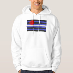 SlipperyJoe's läderprydnadsflagga svart kunglig bl Hoodie