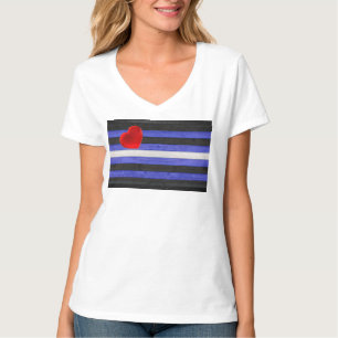 SlipperyJoe's läderprydnadsflagga svart kunglig bl T Shirt
