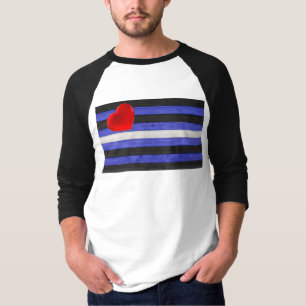 SlipperyJoe's läderprydnadsflagga svart kunglig bl T Shirt