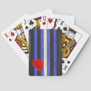SlipperyJoe's läderstolt flagg svart kunglig blå Casinokort