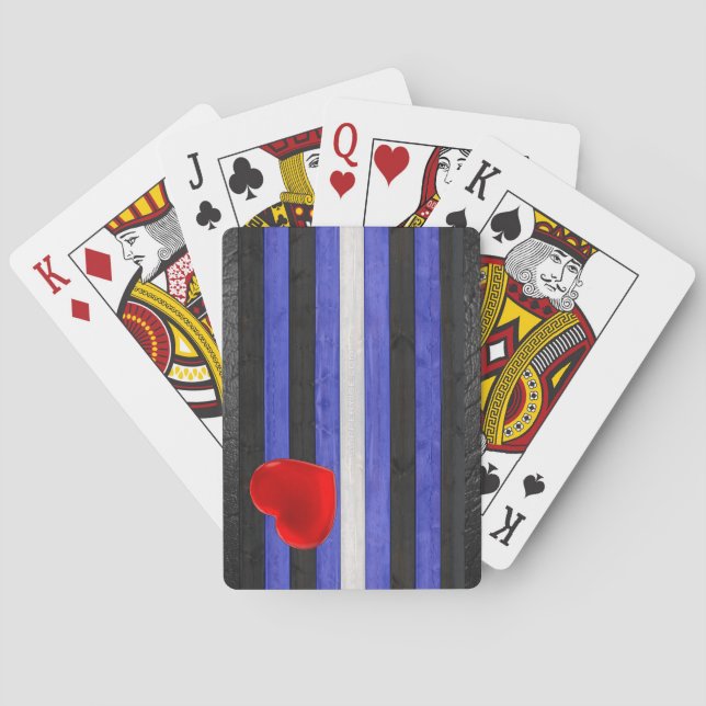 SlipperyJoe's läderstolt flagg svart kunglig blå  Casinokort (Baksidan)