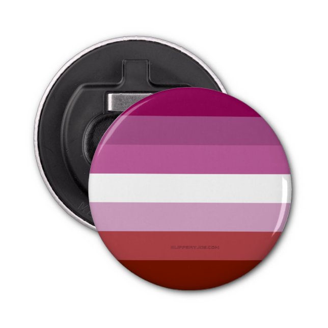 SlipperyJoe's lesbisk pride flagga feminin-enhet Flasköppnare (Framsidan)