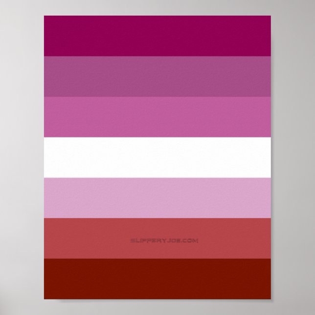 SlipperyJoes Lesbisk Pride flagga feminin Lipstick Poster (Framsidan)