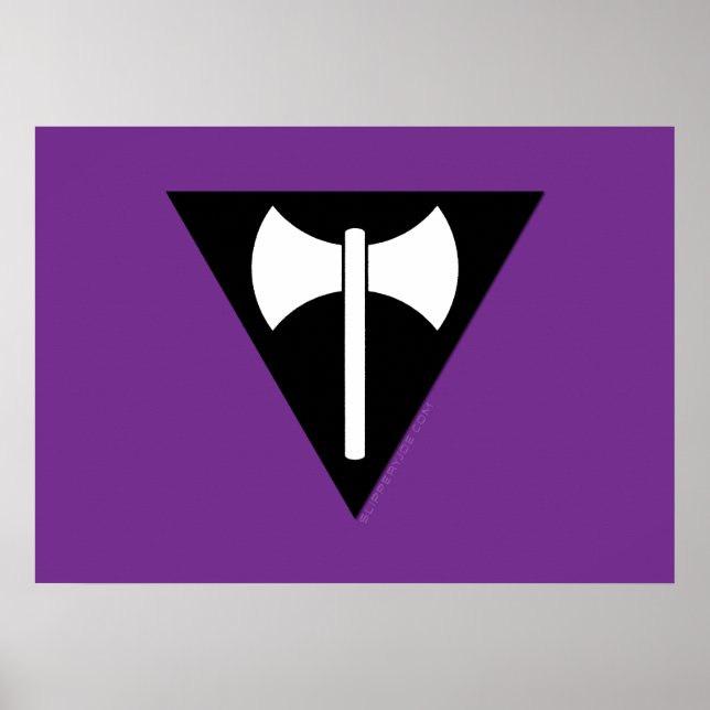SlipperyJoe's Lesbiska stolthet flagga Labrys yxa  Poster (Framsidan)