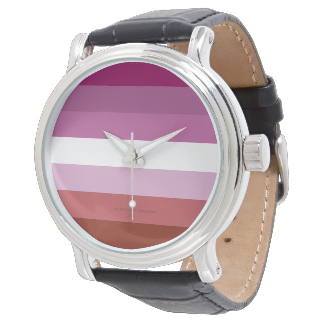 SlipperyJoe's lesbiska stolthetsflaggans feminina  Armbandsur (Vinklad)