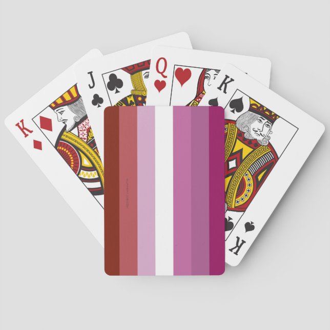 SlipperyJoe's lesbiska stolthetsflaggans feminina  Casinokort (Baksidan)