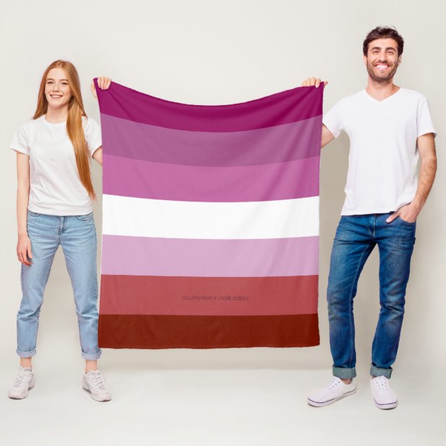 SlipperyJoe's lesbiska stolthetsflaggans feminina  Fleecefilt (På plats)